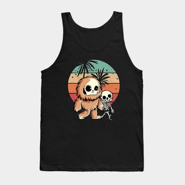 Cute Kawaii Anime Skeleton Sasquatch Bigfoot Tank Top by Outrageous Flavors